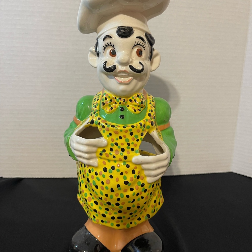 Vintage Chef Kitchen Ceramic Utensil Holder
